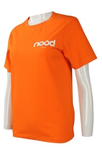 T837 大量訂做女裝短袖T恤 團體訂購女裝圓領T恤 健康食品 短袖T恤制服公司    橙色